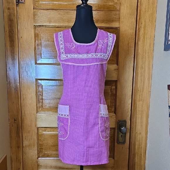 Other - Pink and White Apron Homemade